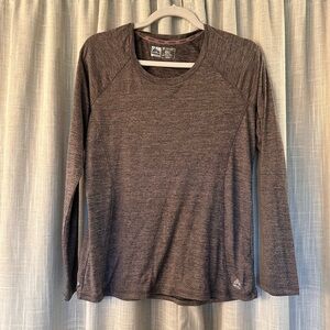Reebok Charcoal Purple Heather Long Sleeve Women's Top